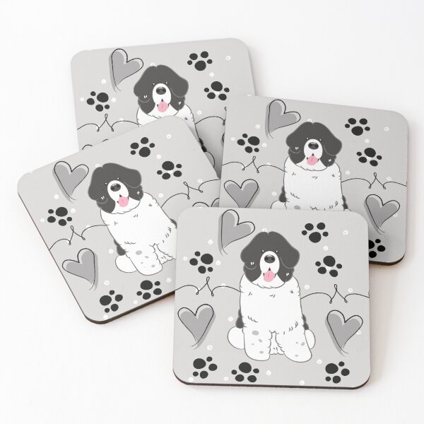 Item preview, LOVE Black White Newfie Newfoundland Landseer Dog 3 designed and sold by Lulupainting.