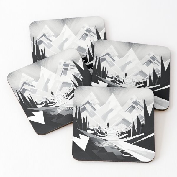 Artikelvorschau, Entdecken Sie "Simplistic & Minimalistic Snowy Winter Alps" mit Bauhaus-Flair entworfen und verkauft von ArtificialGenes.