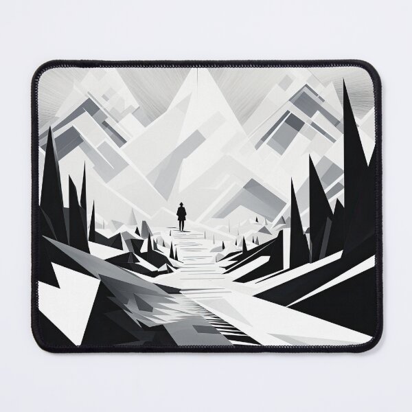 Item preview, Explore "Simplistic & Minimalistic Snowy Winter Alps" with Bauhaus Flair designed and sold by ArtificialGenes.