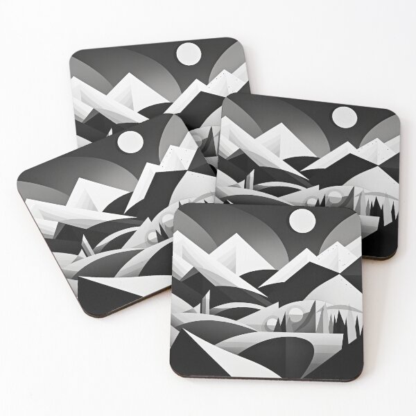 Item preview, Explore "Simplistic & Minimalistic Snowy Winter Alps" with Bauhaus Flair designed and sold by ArtificialGenes.