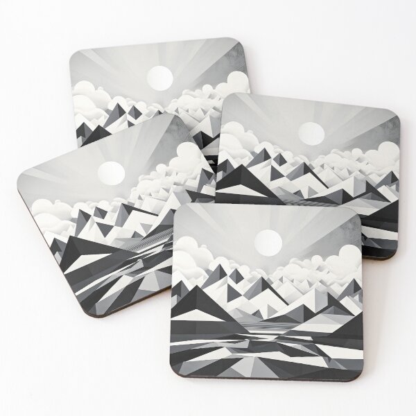 Item preview, Explore "Simplistic & Minimalistic Snowy Winter Alps" with Bauhaus Flair designed and sold by ArtificialGenes.