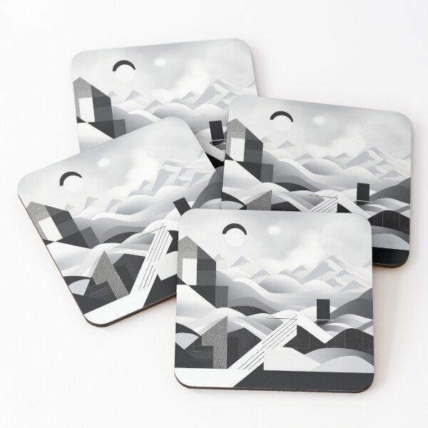 Artikelvorschau, Entdecken Sie "Simplistic & Minimalistic Snowy Winter Alps" mit Bauhaus-Flair entworfen und verkauft von ArtificialGenes.