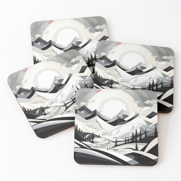 Item preview, Explore "Simplistic & Minimalistic Snowy Winter Alps" with Bauhaus Flair designed and sold by ArtificialGenes.