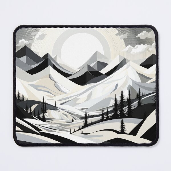Item preview, Explore "Simplistic & Minimalistic Snowy Winter Alps" with Bauhaus Flair designed and sold by ArtificialGenes.