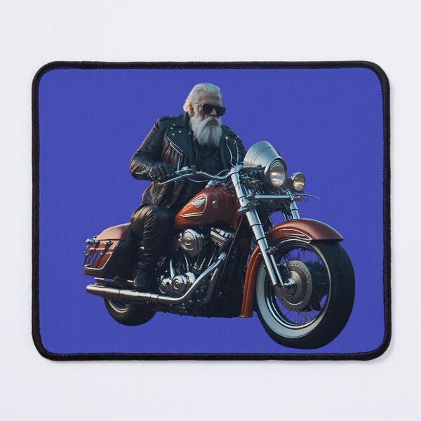 Item preview, Ancient rider with leather jacket in classic motorcycle free and wild designed and sold by Carlos Gudino.