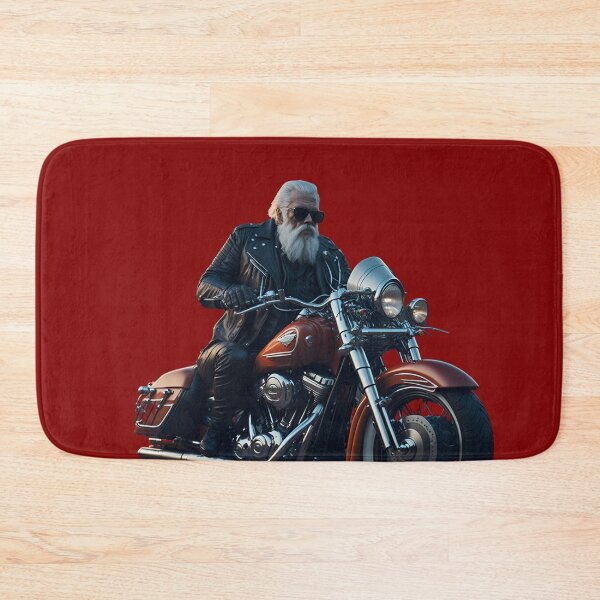 Item preview, Ancient rider with leather jacket in classic motorcycle free and wild designed and sold by Carlos Gudino.