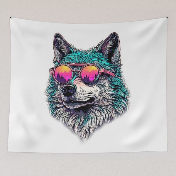 Item preview, The Wolf observing with his sunglasses designed and sold by Mahilis.