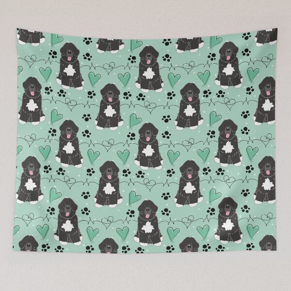 Item preview, LOVE Black White Newfie Newfoundland Landseer Dog 5 designed and sold by Lulupainting.