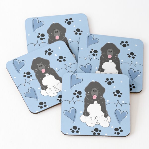 Item preview, LOVE Black White Newfie Newfoundland Landseer Dog 6 designed and sold by Lulupainting.