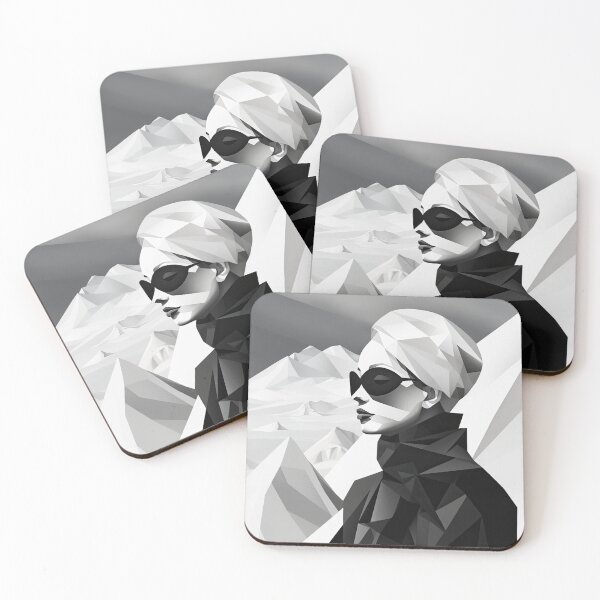 Item preview, Explore "Simplistic & Minimalistic Snowy Winter Alps" with Bauhaus Flair designed and sold by ArtificialGenes.