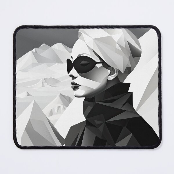 Item preview, Explore "Simplistic & Minimalistic Snowy Winter Alps" with Bauhaus Flair designed and sold by ArtificialGenes.