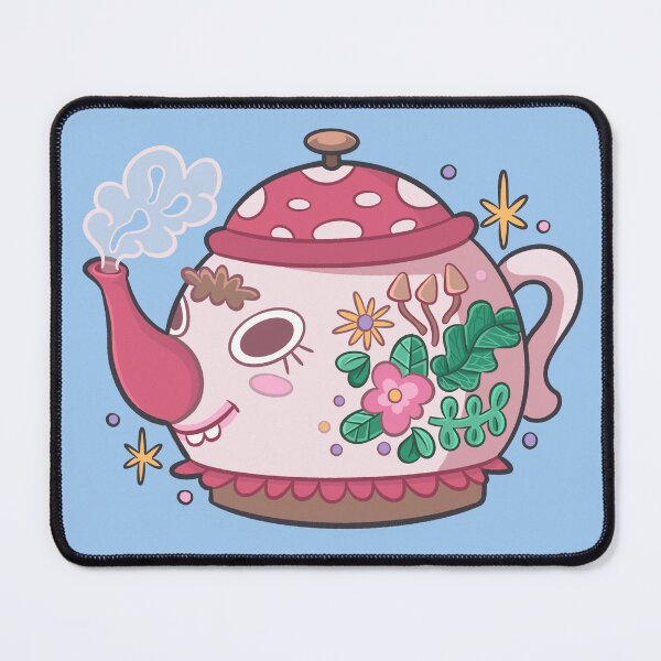 Item preview, Cute lady teapot for infusion of mushrooms and flowers designed and sold by lizdejupiter.