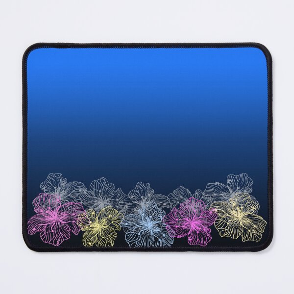 Item preview, Colorful flowers on a blue gradient designed and sold by fuzzyfox.
