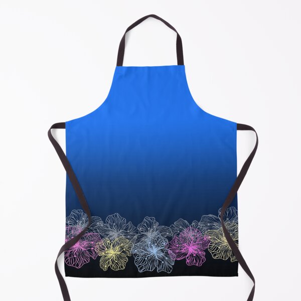 Item preview, Colorful flowers on a blue gradient designed and sold by fuzzyfox.