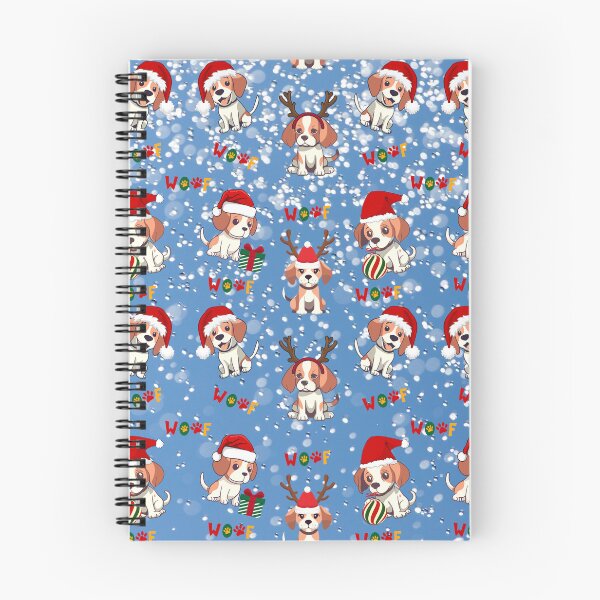 Item preview, Cute Beagle Puppies Christmas Pattern on Blue Snowflake Background  designed and sold by MimsTees.