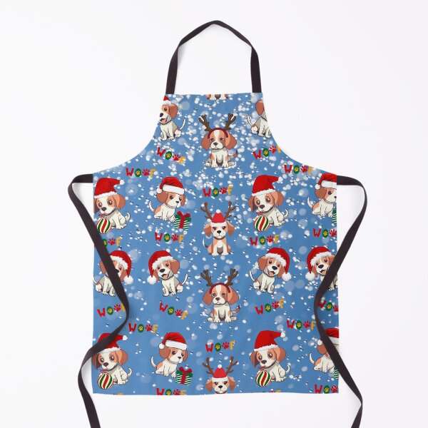 Item preview, Cute Beagle Puppies Christmas Pattern on Blue Snowflake Background  designed and sold by MimsTees.