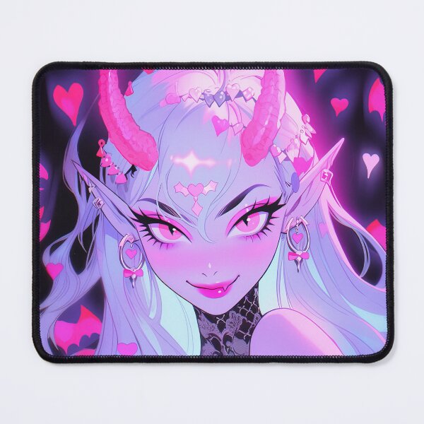 Item preview, Adorable Pink Bubblegum Goth Demon Anime Girl designed and sold by bubblegoth.