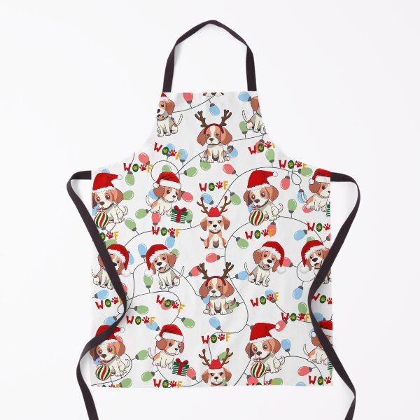 Item preview,  Cute Beagle Puppies Christmas Pattern on Christmas Lights Background  designed and sold by MimsTees.