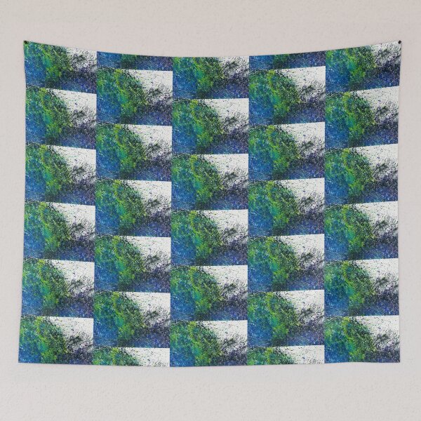 Item preview, Our Earth Is Always Breathing #533 Original Hand-painted Abstract Painting Detail 1 In Blue Green Purple Earth Tones Inspired By Gaia Mother Nature Spring Summer Rainforest Aquatic Plants Boho Pattern designed and sold by Rainbow Artist Orlando L.