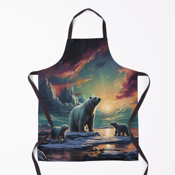 Item preview, Polar bears and Aurora borealis designed and sold by Red Witch Art.