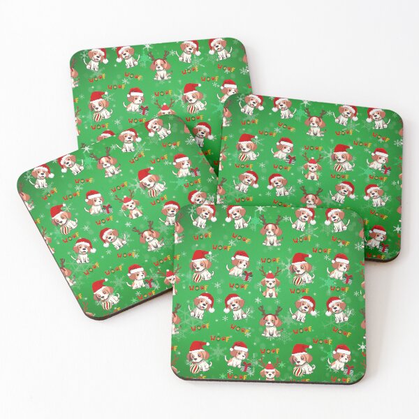 Item preview, Cute Beagle Puppies Christmas Pattern on Blue Snowflake Background  designed and sold by MimsTees.