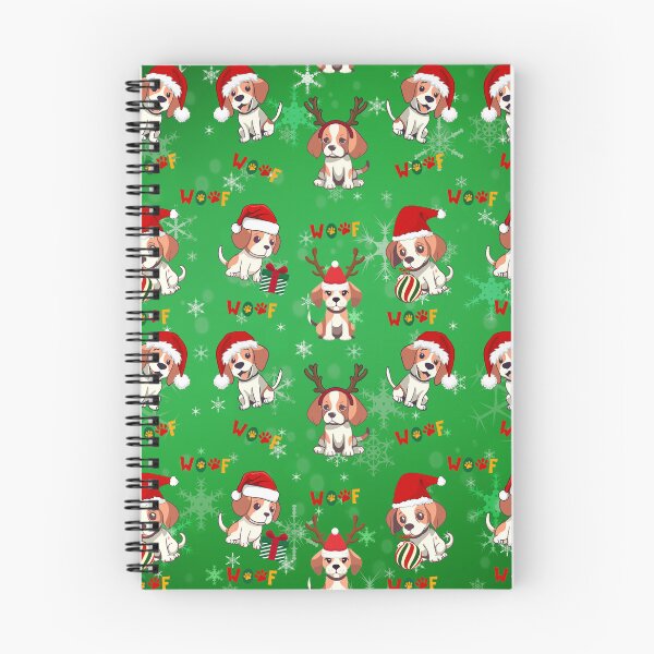 Item preview, Cute Beagle Puppies Christmas Pattern on Blue Snowflake Background  designed and sold by MimsTees.