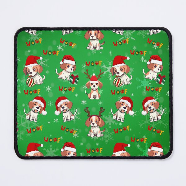 Item preview, Cute Beagle Puppies Christmas Pattern on Blue Snowflake Background  designed and sold by MimsTees.
