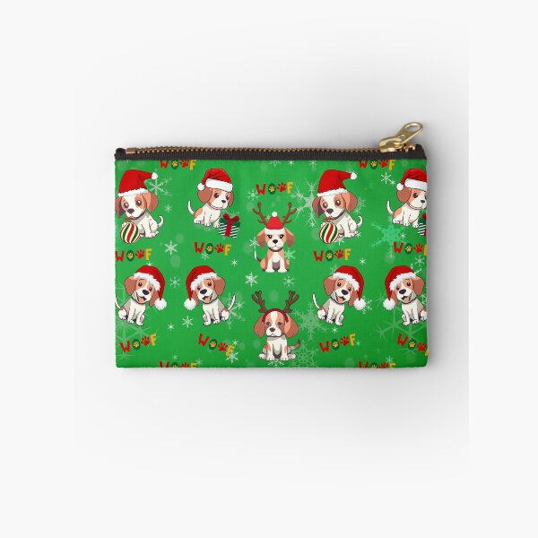 Item preview, Cute Beagle Puppies Christmas Pattern on Blue Snowflake Background  designed and sold by MimsTees.