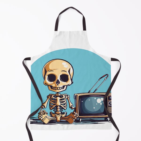 Item preview, Cute Little Skeleton With Old TV 80's designed and sold by GridBalcony.