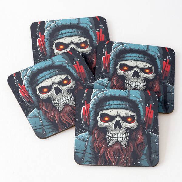 Item preview, Skull enjoying music in winters designed and sold by ArtByNRJ.