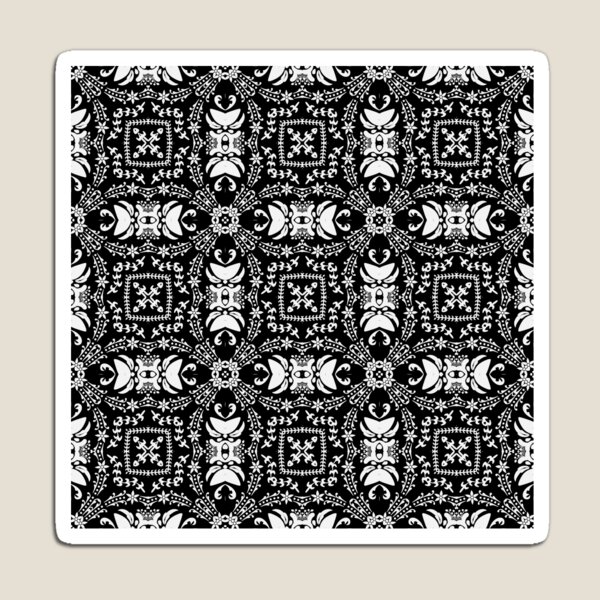 Item preview, Black and white damask openwork pattern designed and sold by fuzzyfox.