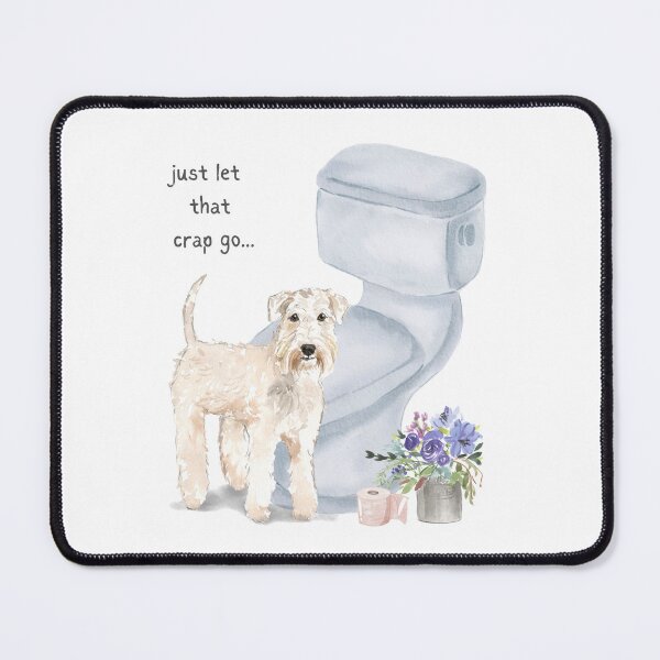 Item preview, Funny Watercolor Wheaten Terrier Dog sitting on Toilet Seat  designed and sold by beastieboutique.