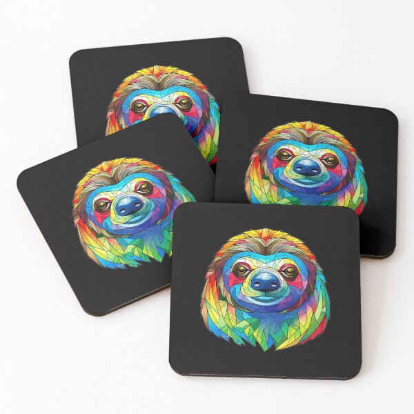 Item preview, Colorful Sloth in Stained Glass Style designed and sold by stainedglass101.
