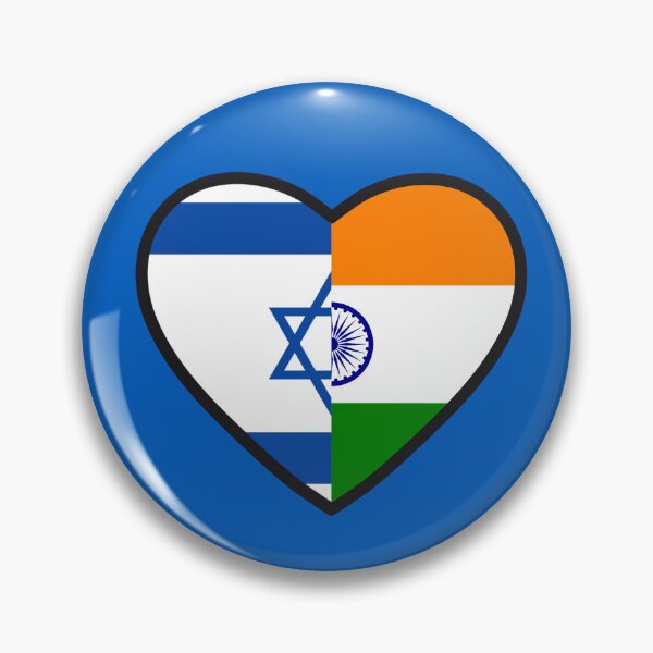 Item preview, Flag of Israel and India flag in heart designed and sold by Neeshki.