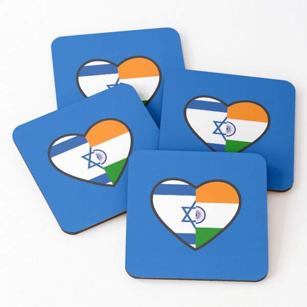 Item preview, Flag of Israel and India flag in heart designed and sold by Neeshki.