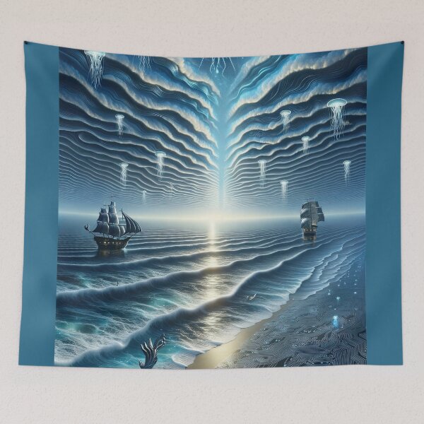 Item preview, Vessels Meet Jellyfish in a Circuitry Sea designed and sold by Newpixelland.
