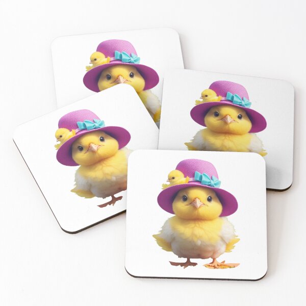 Aperçu de l'œuvre Clipart d’un poussin mignon portant un chapeau coloré. créée et vendue par Vegasstickers.