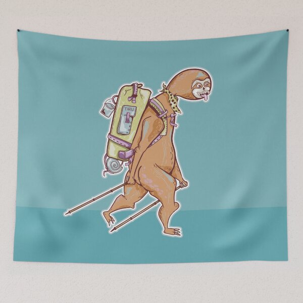 Item preview, Cartoon Sloth Hiking designed and sold by piedaydesigns.