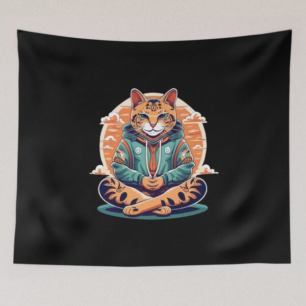 Item preview, Meditate cat designed and sold by Windness Zao.