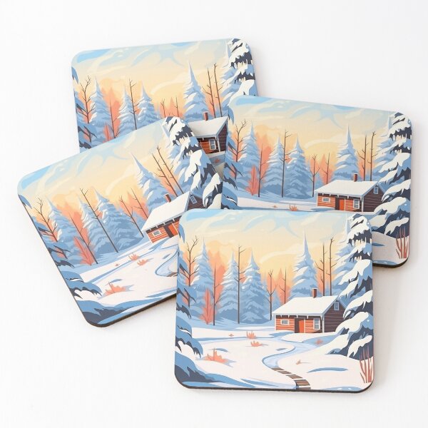 Item preview, Snowy Winter Cabin designed and sold by lostinpixels.