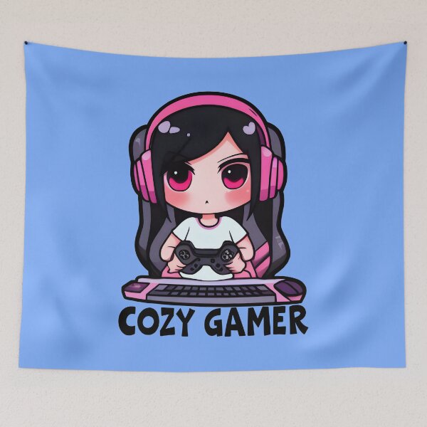Item preview, Cozy Gamer, Cool Kawaii Design,  Video Games, Gamer Girl designed and sold by Porcupine Tees ⭐⭐⭐⭐⭐.