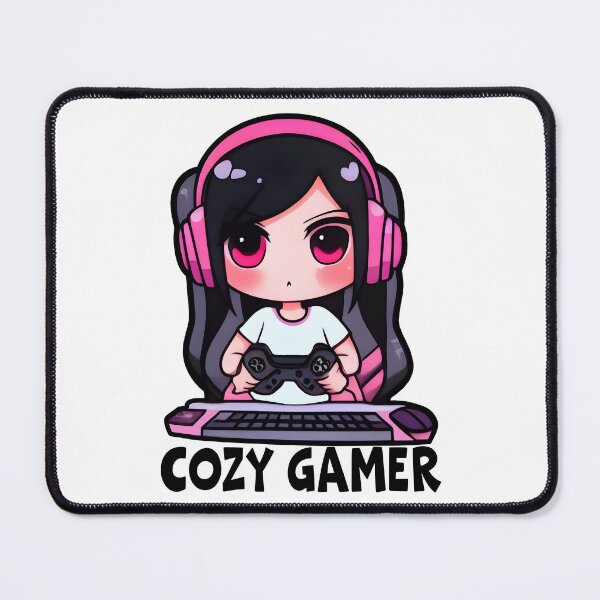 Item preview, Cozy Gamer, White Color, Cool Kawaii Design, Video Games, Gamer Girl designed and sold by Porcupine Tees ⭐⭐⭐⭐⭐.