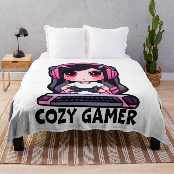 Item preview, Cozy Gamer, White Color, Cool Kawaii Design, Video Games, Gamer Girl designed and sold by Porcupine Tees ⭐⭐⭐⭐⭐.