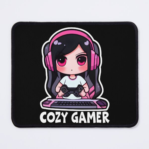 Item preview, Cozy Gamer, Black Color, Cool Kawaii Design, Video Games, Gamer Girl designed and sold by Porcupine Tees ⭐⭐⭐⭐⭐.