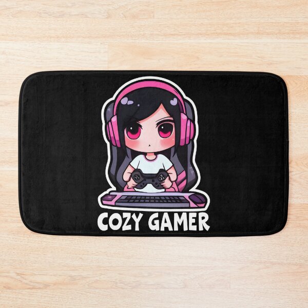 Item preview, Cozy Gamer, Black Color, Cool Kawaii Design, Video Games, Gamer Girl designed and sold by Porcupine Tees ⭐⭐⭐⭐⭐.