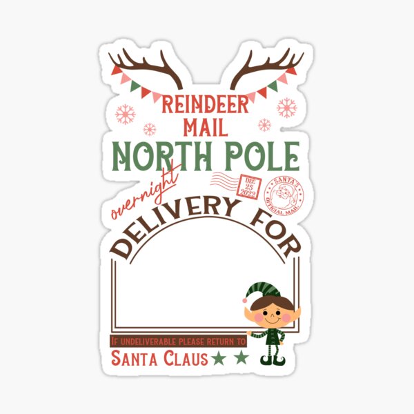 Christmas Mailing Label from Santa's Workshop (2 of 4) Sticker for Sale by  LDTreasures