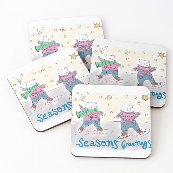 Item preview, A pair of skating polar bears designed and sold by Gemma Creegan.