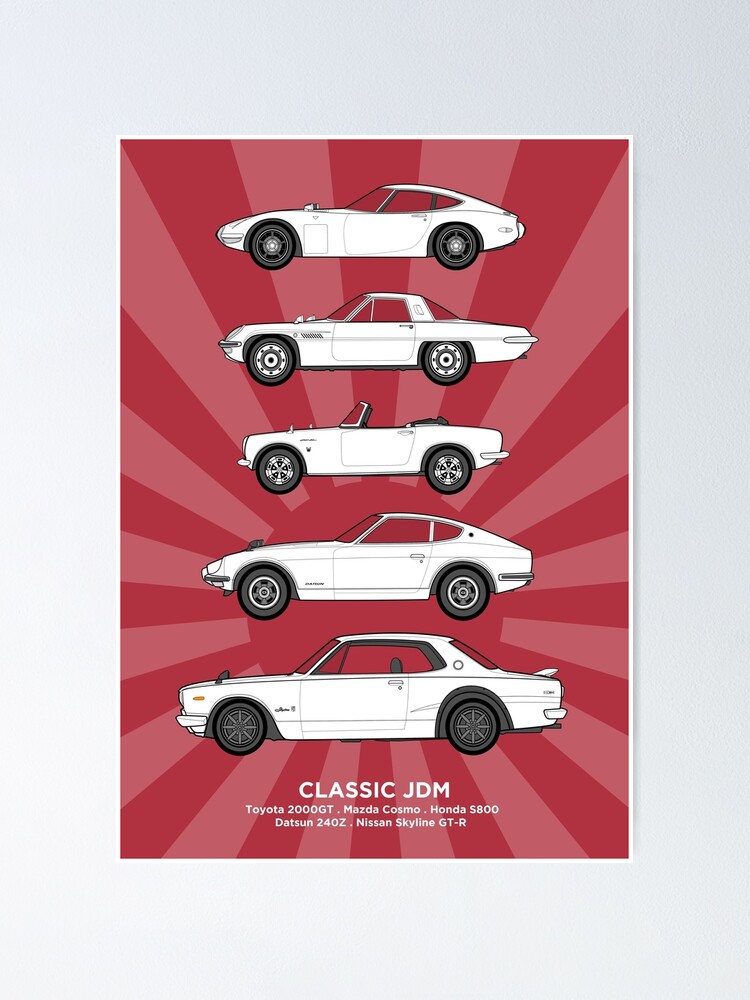アート・デザイン・音楽 Poster Art of Cars Jdm cars Japanese ' Poster, picture, metal print, paint by