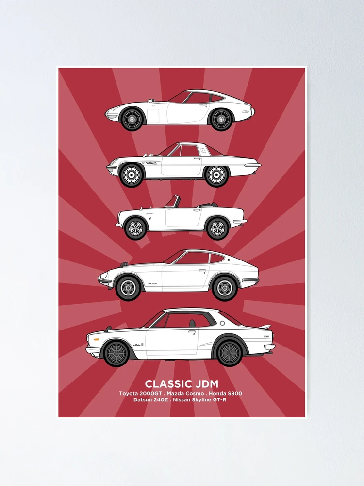 Classic Japanese (JDM) Classic Car Collection Artwork