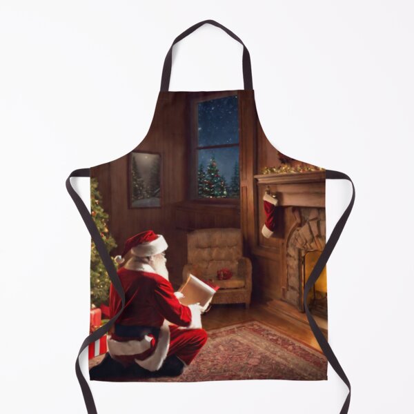 Item preview, Santa Claus placing gifts under a Christmas tree inside a home designed and sold by DeJuin.